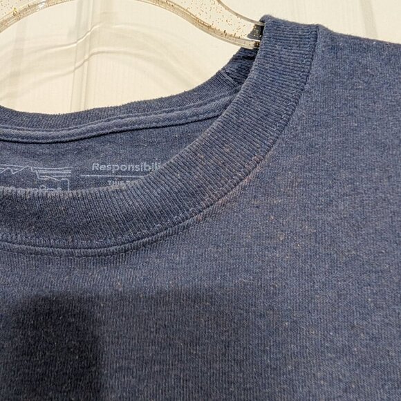 Patagonia Graphic T Shirt Mens Size Small Blue Outdoor Short Sleeve Crew Neck - Picture 4 of 10